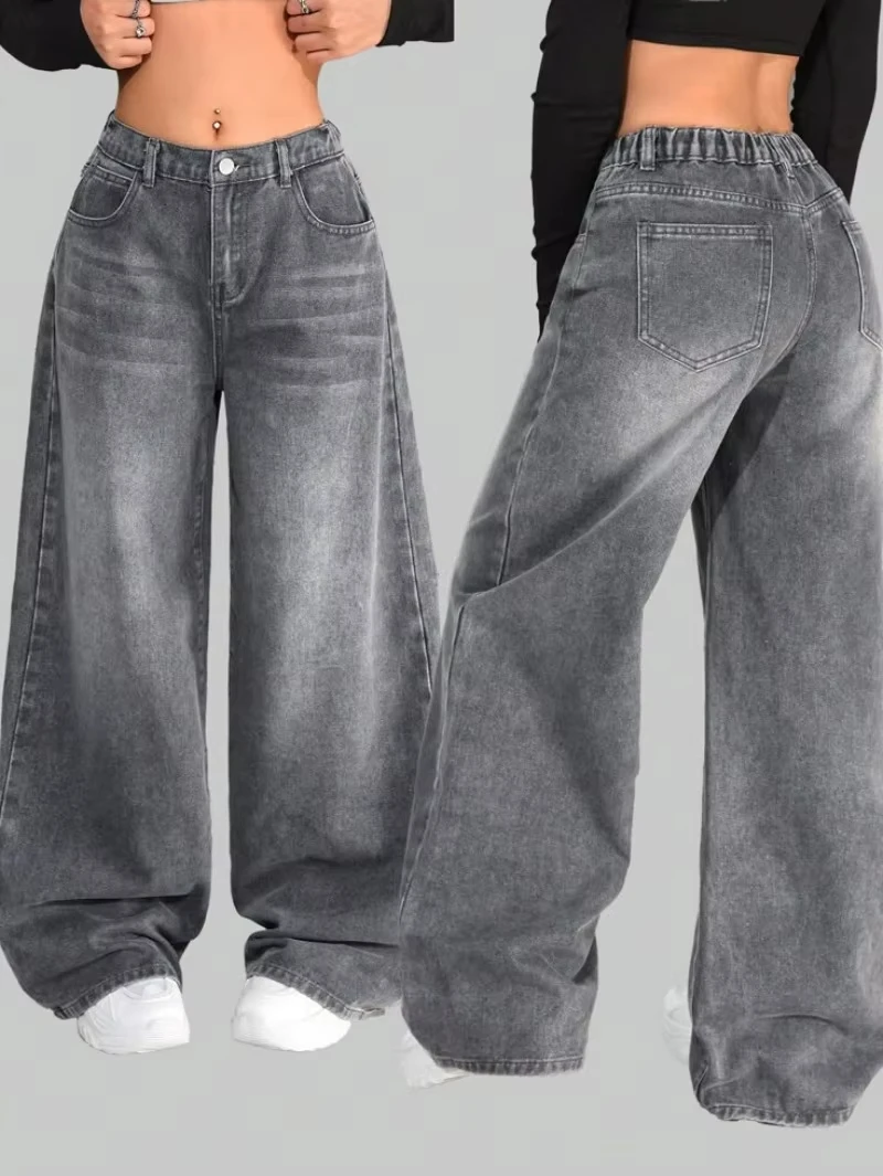 Jeansy cargo baggy w stylu Y2K z moro patchworkiem 1