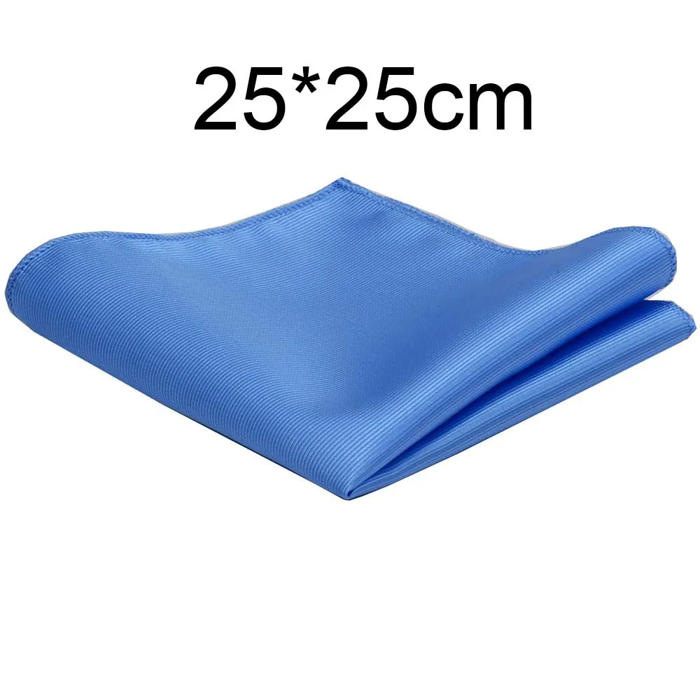 Jedwabna poszetka do garnituru gładka 25 cm – elegancka chusteczka weselna marynarki Błękitny