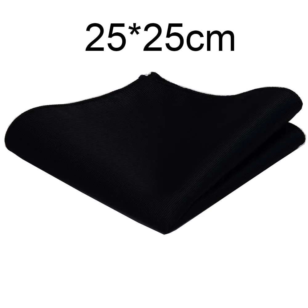 Jedwabna poszetka do garnituru gładka 25 cm – elegancka chusteczka weselna marynarki Czarny