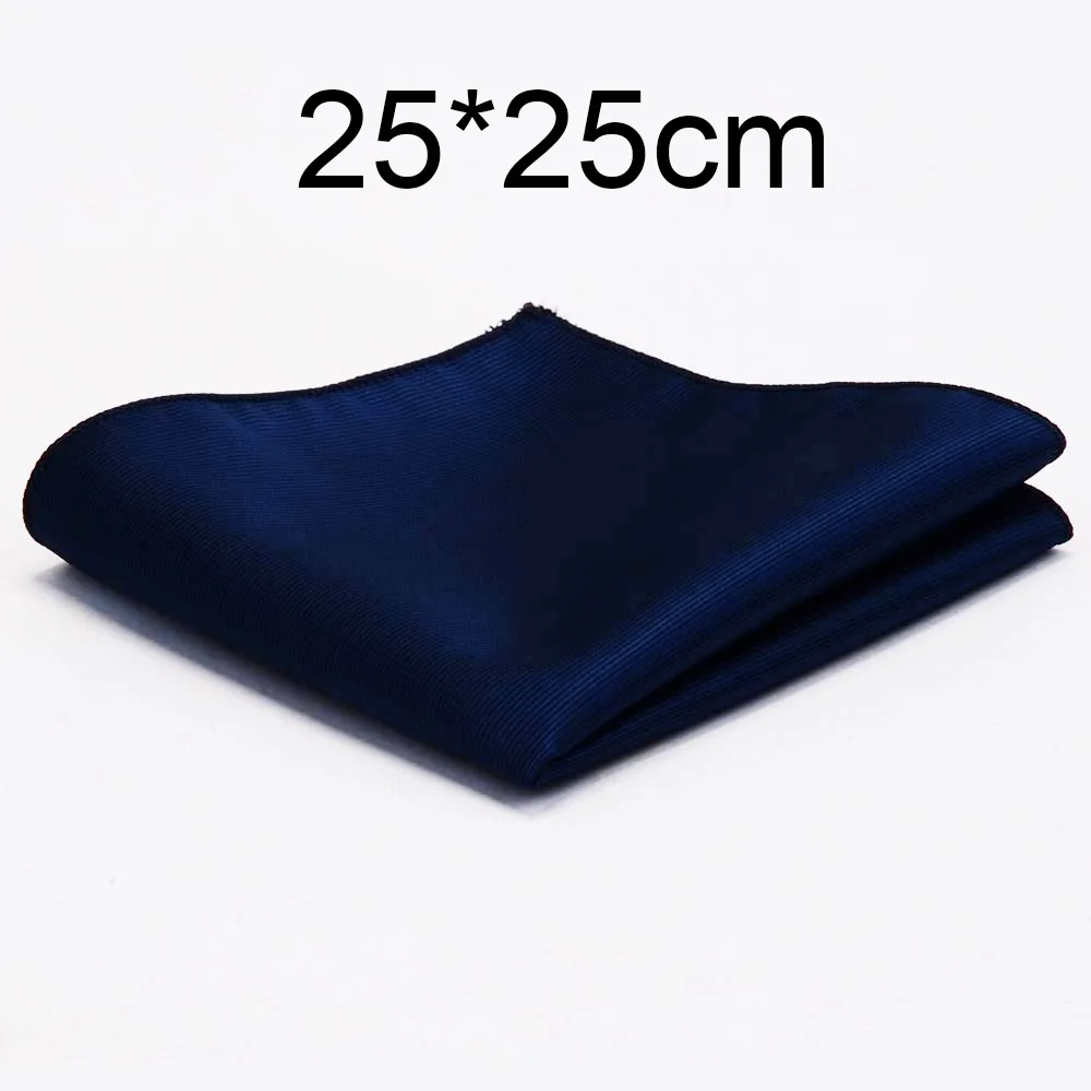 Jedwabna poszetka do garnituru gładka 25 cm – elegancka chusteczka weselna marynarki Granatowy