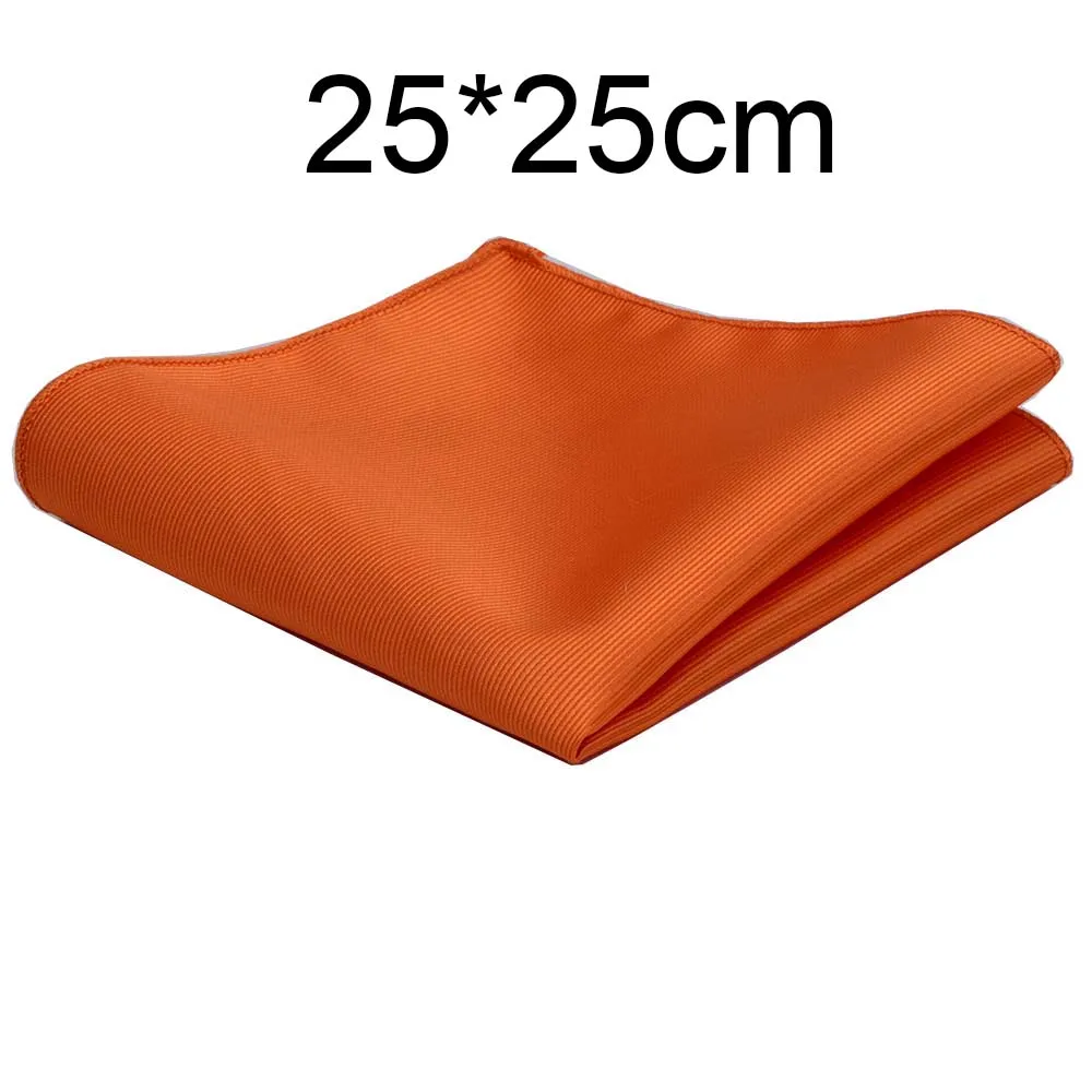 Jedwabna poszetka do garnituru gładka 25 cm – elegancka chusteczka weselna marynarki Pomarańczowy