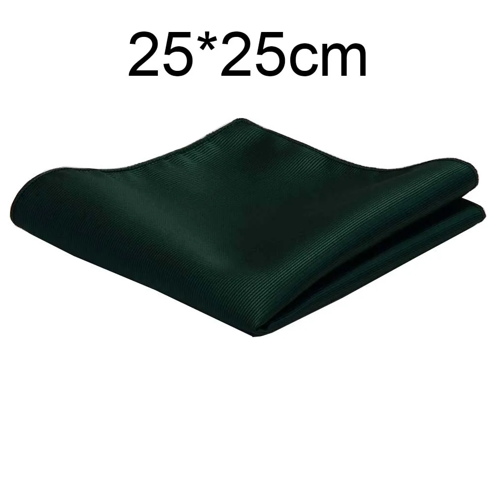 Jedwabna poszetka do garnituru gładka 25 cm – elegancka chusteczka weselna marynarki Zielony