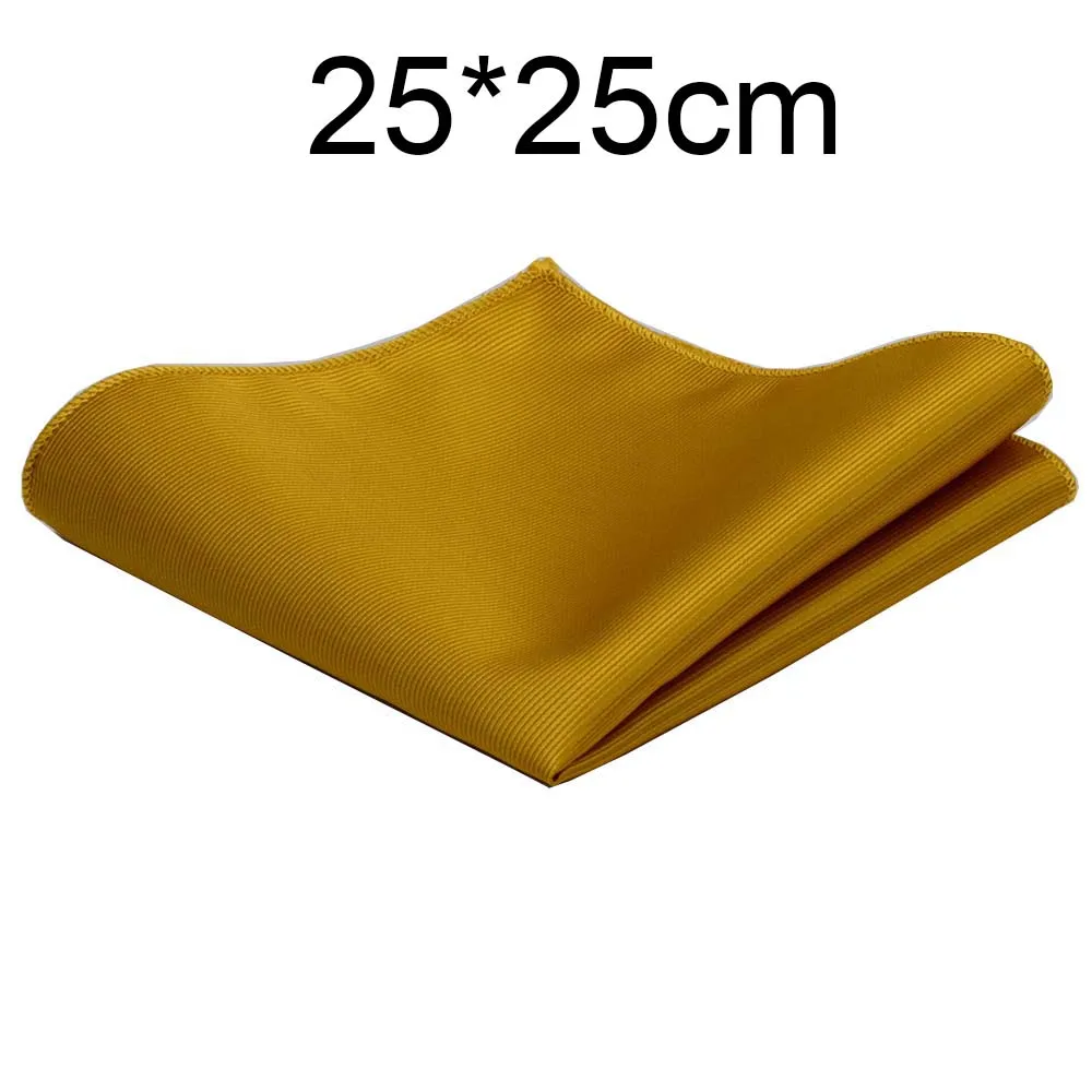 Jedwabna poszetka do garnituru gładka 25 cm – elegancka chusteczka weselna marynarki Złoto