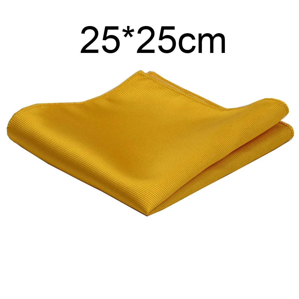 Jedwabna poszetka do garnituru gładka 25 cm – elegancka chusteczka weselna marynarki żółty