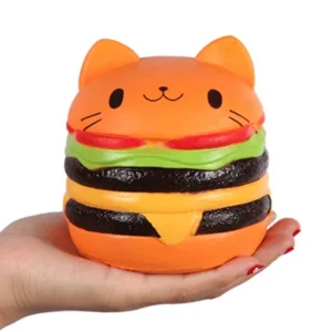 Jumbo squishy kot burger - pachnąca zabawka antystresowa Pomarańczowy