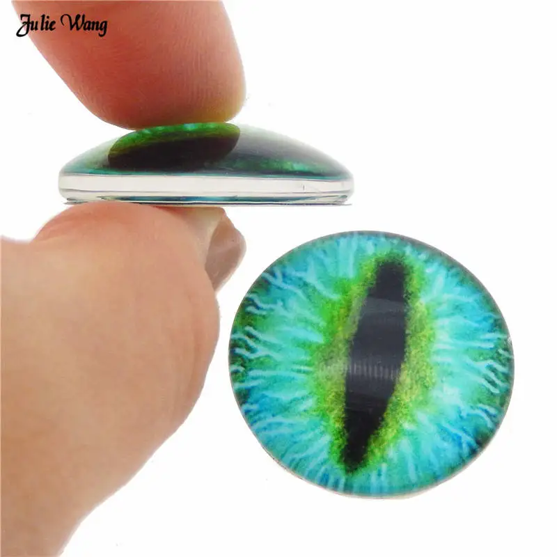 Kaboszony szklane oko kota – cabochon do biżuterii, 6-10 mm Khaki