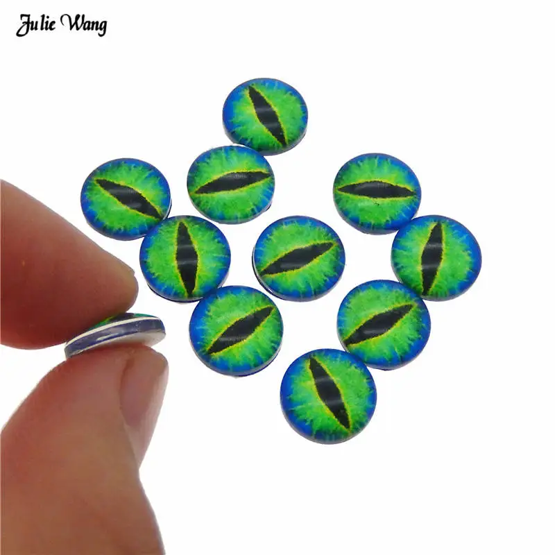Kaboszony szklane oko kota – cabochon do biżuterii, 6-10 mm Biały