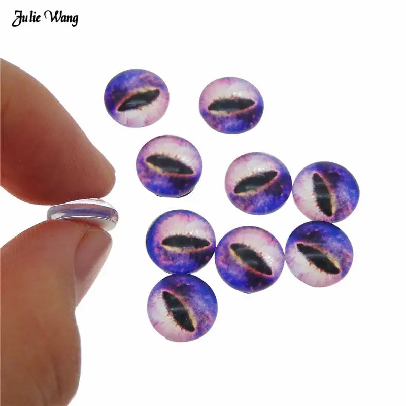Kaboszony szklane oko kota – cabochon do biżuterii, 6-10 mm Czarny