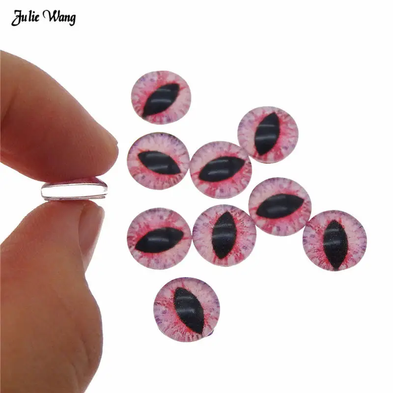 Kaboszony szklane oko kota – cabochon do biżuterii, 6-10 mm Czerwony