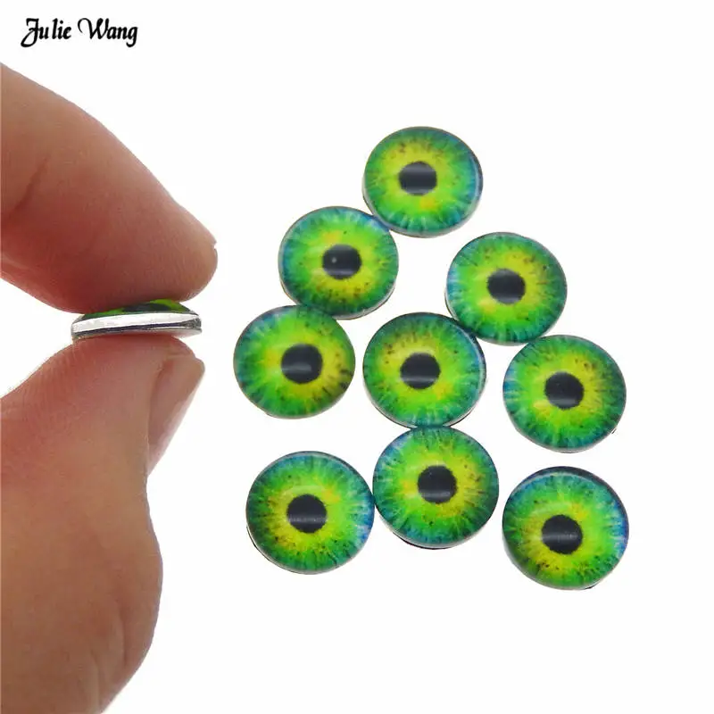 Kaboszony szklane oko kota – cabochon do biżuterii, 6-10 mm Zielony