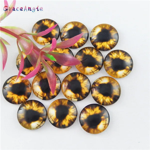 Szklane kaboszony Smocze Oko - elementy do biżuterii DIY Brązowy