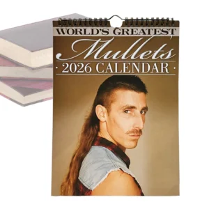 Kalendarz Ścienny 2026 z Fryzurami Mullet dla Fryzjera Fioletowy