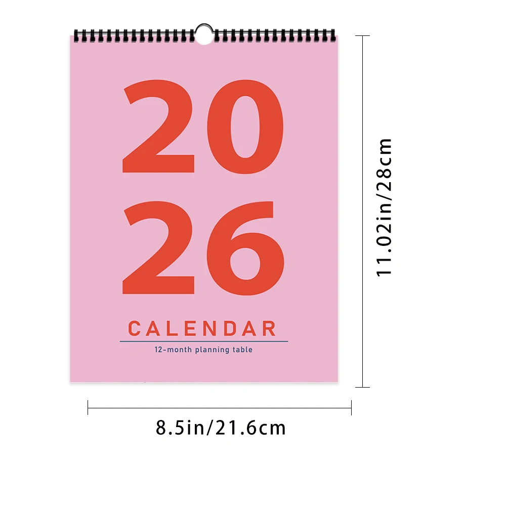 Kalendarz ścienny 2026 w geometryczne wzory – kolory Morandi Wielo