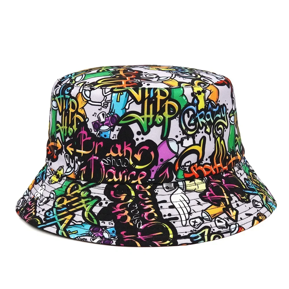 Kapelusz bucket dwustronny z nadrukiem, unisex 12