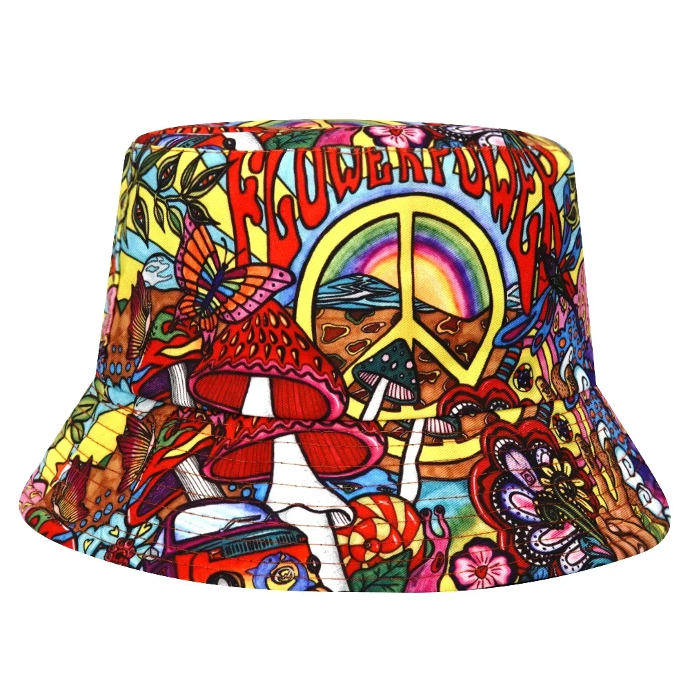 Kapelusz bucket dwustronny z nadrukiem, unisex 39