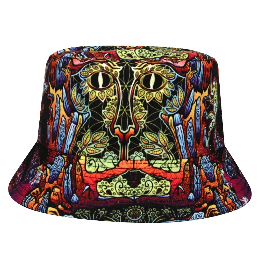Kapelusz bucket dwustronny z nadrukiem, unisex 40