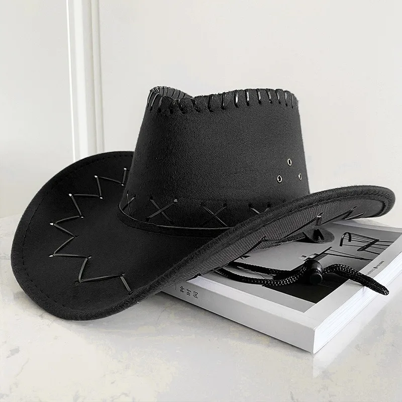 Kapelusz kowbojski w stylu western Czarny