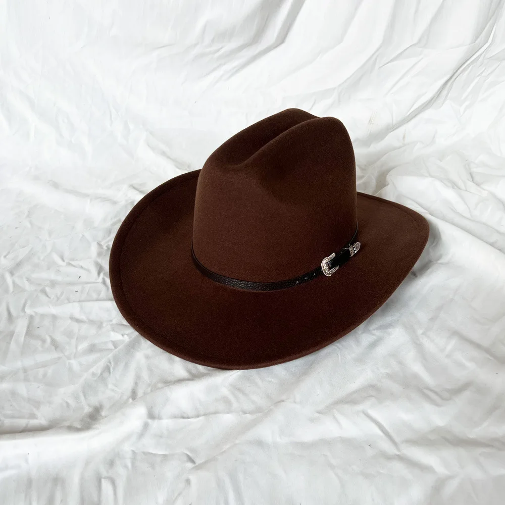 Kapelusz kowbojski western z opaską, vintage Brown01