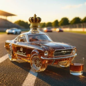 Karafka na whisky w kształcie samochodu - szklana butelka Biały