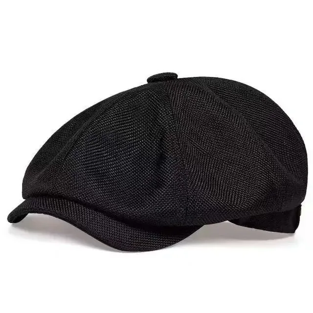 Czapka kaszkiet męski w stylu Peaky Blinders – tweed retro Smt144 blackb