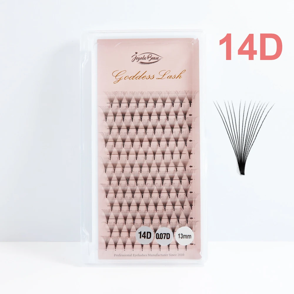 Kępki objętościowe do przedłużania rzęs Faux Mink 5D–20D Jasny