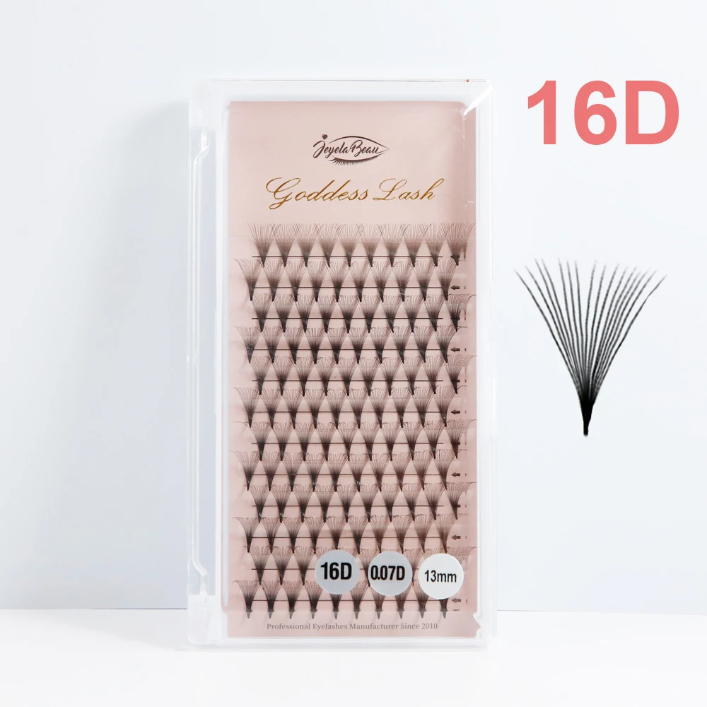 Kępki objętościowe do przedłużania rzęs Faux Mink 5D–20D Pomarańczowy