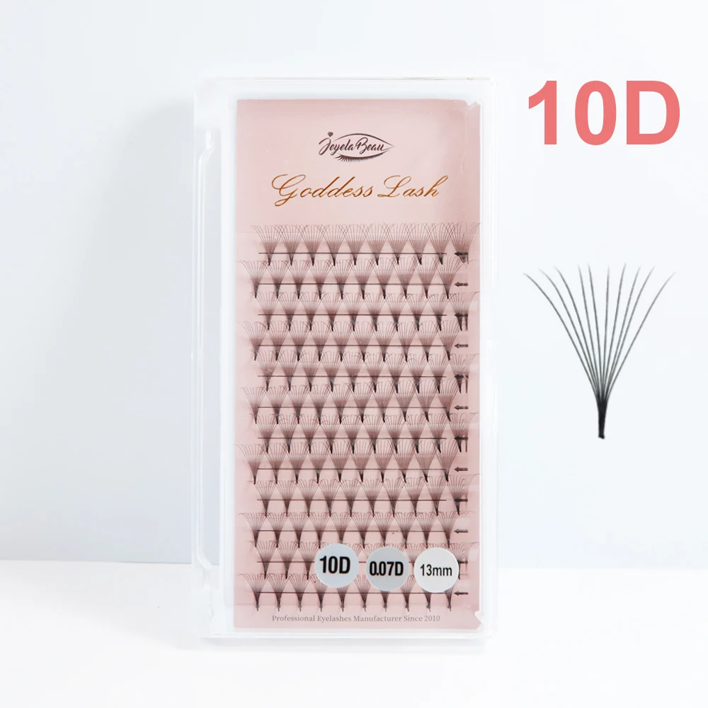 Kępki objętościowe do przedłużania rzęs Faux Mink 5D–20D Róża czerwona