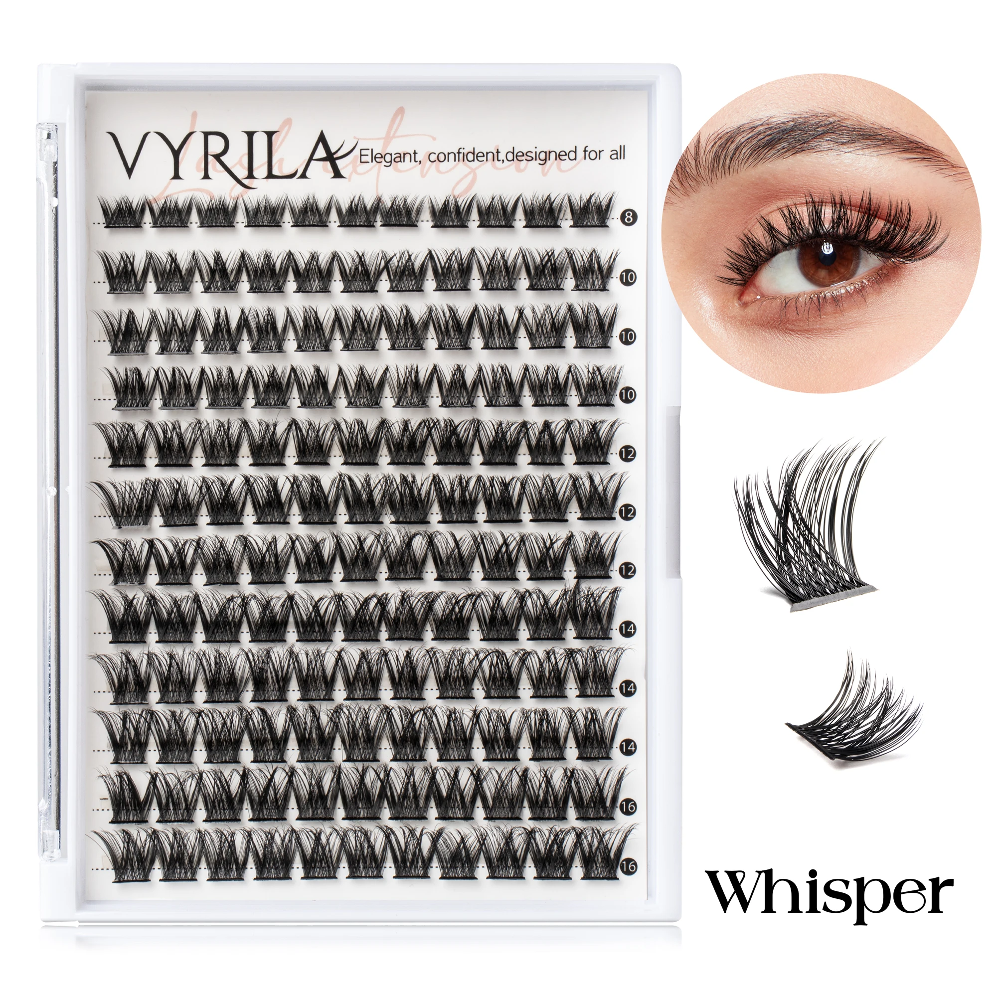 Kępki rzęs C Curl Mix 3D Wispy — wielorazowe klastry do przedłużania rzęs Ciemnoniebieski