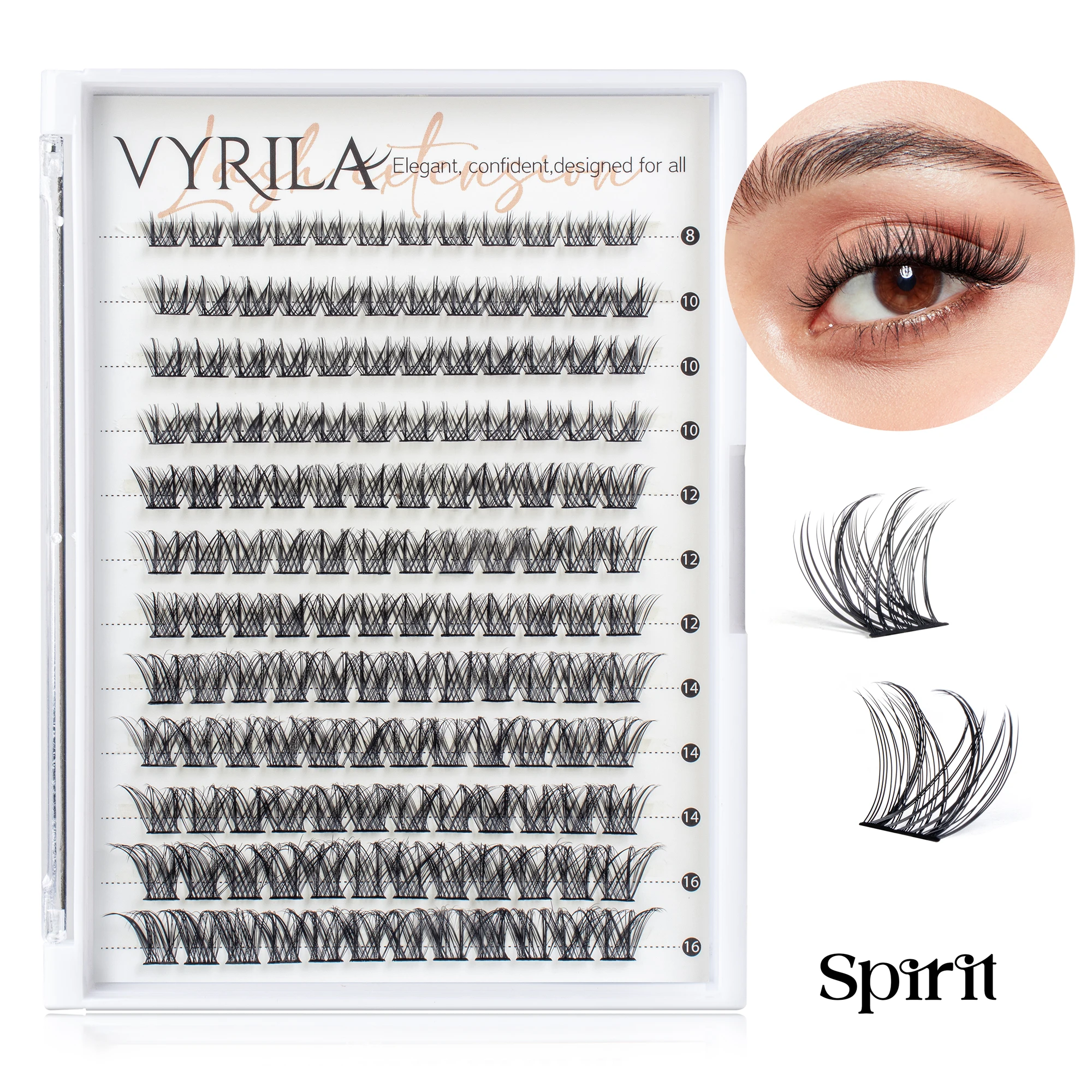 Kępki rzęs C Curl Mix 3D Wispy — wielorazowe klastry do przedłużania rzęs Róża czerwona