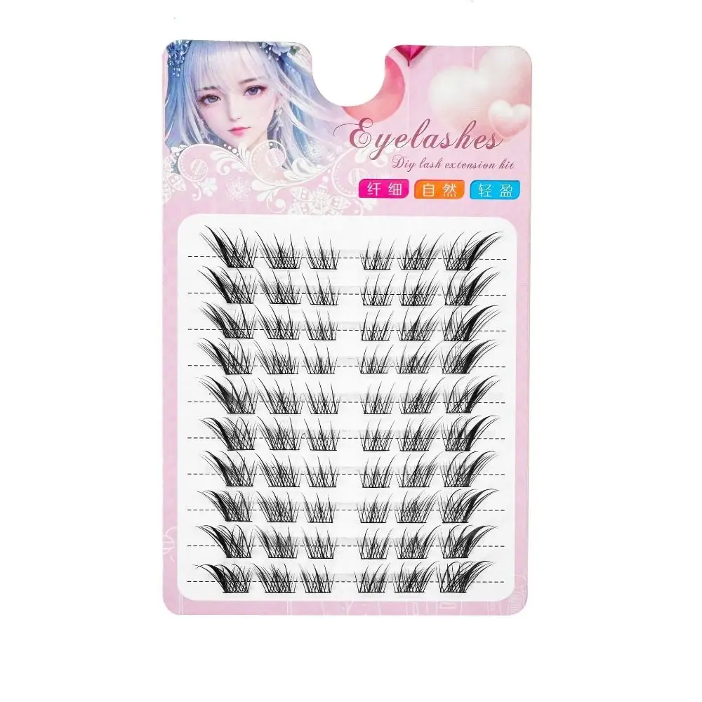 Kępki rzęs 3D Manga Fox Eye — DIY przedłużanie, podkręcenie C Szczotkowany chrom
