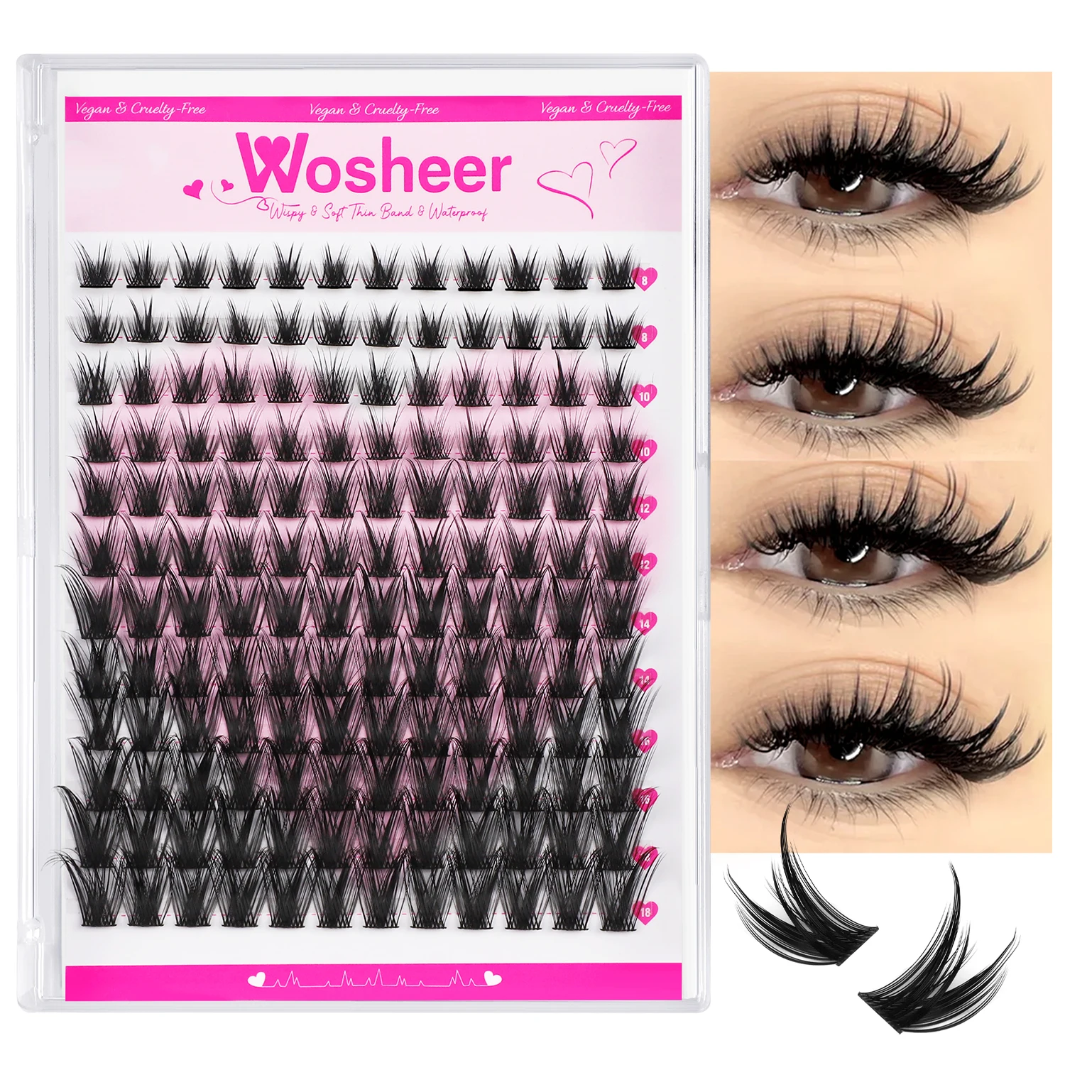 Kępkowe rzęsy Wispy Cat Eye — naturalne przedłużenie w kępkach Kolba
