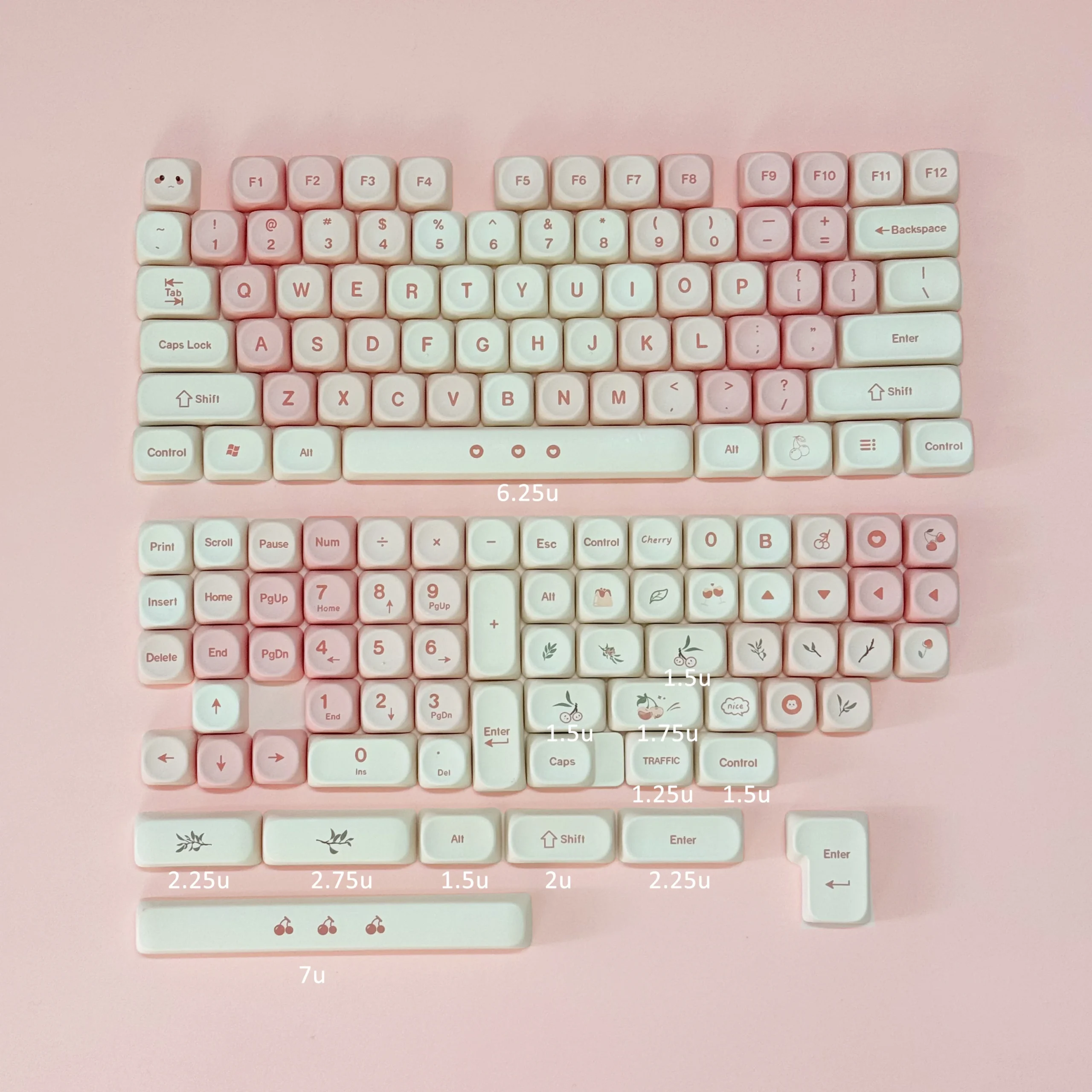 Keycapy MOA PBT z motywem królika niedźwiedzia i kota Brązowy