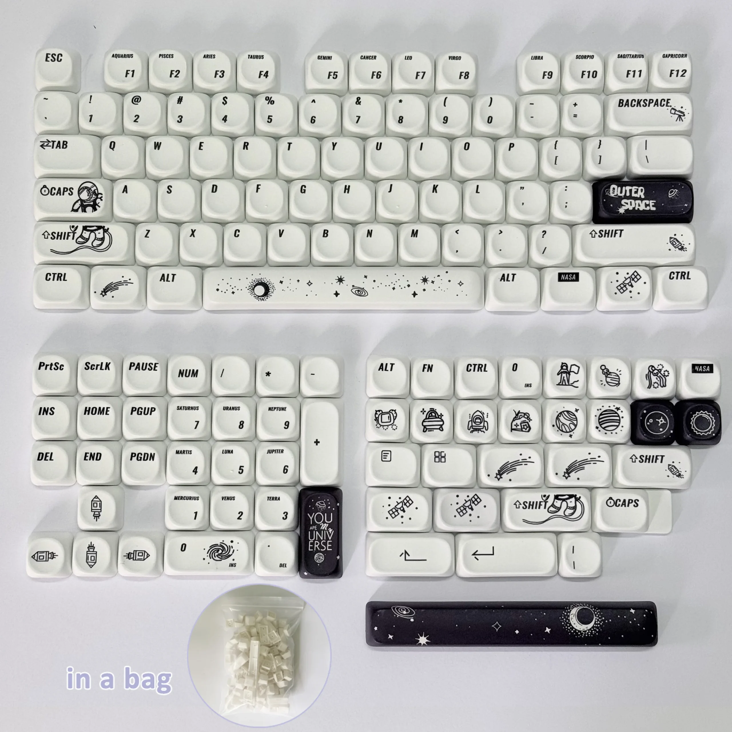 Keycapy MOA PBT z motywem królika niedźwiedzia i kota Bursztynowy