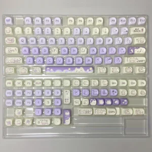 Keycapy MOA PBT z motywem królika niedźwiedzia i kota Khaki