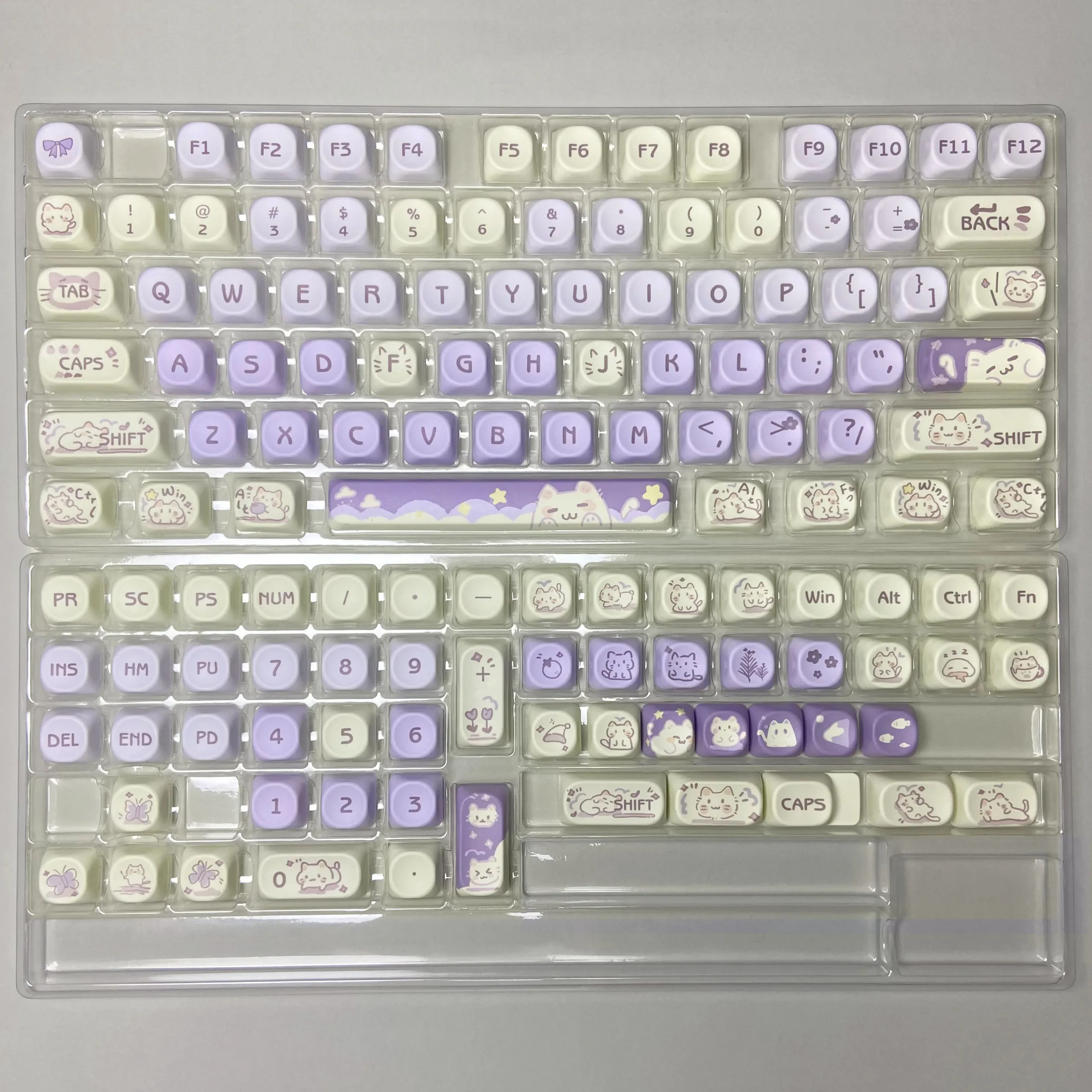 Keycapy MOA PBT z motywem królika niedźwiedzia i kota Khaki