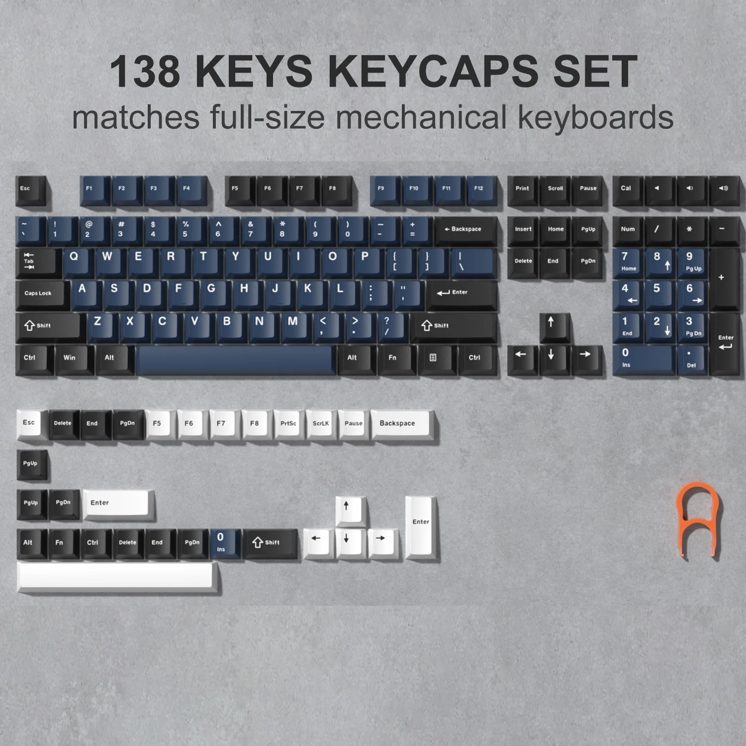 Keycapy PBT Retro 122 klawisze do klawiatury mechanicznej — profil Cherry Brązowy