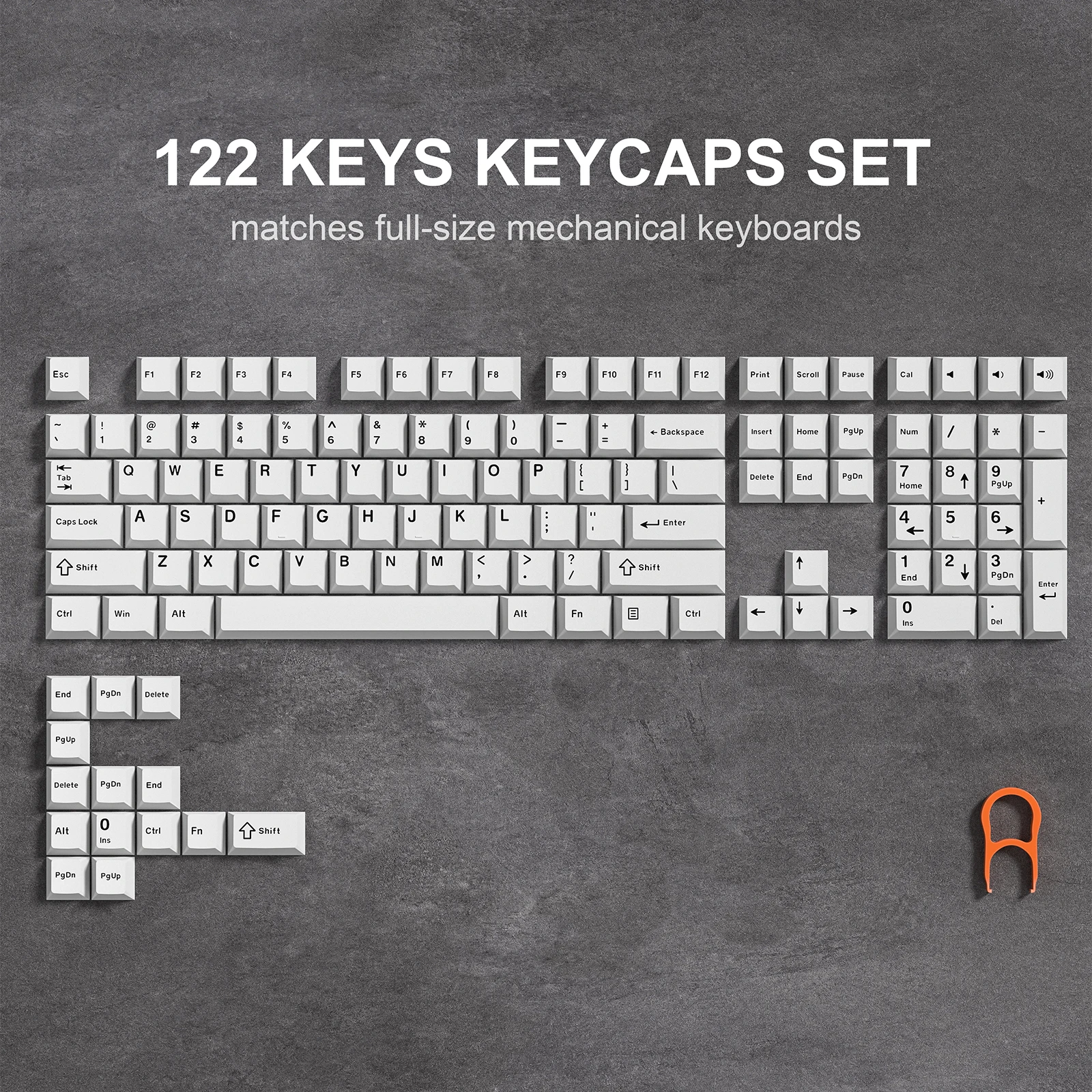 Keycapy PBT Retro 122 klawisze do klawiatury mechanicznej — profil Cherry Cyjan