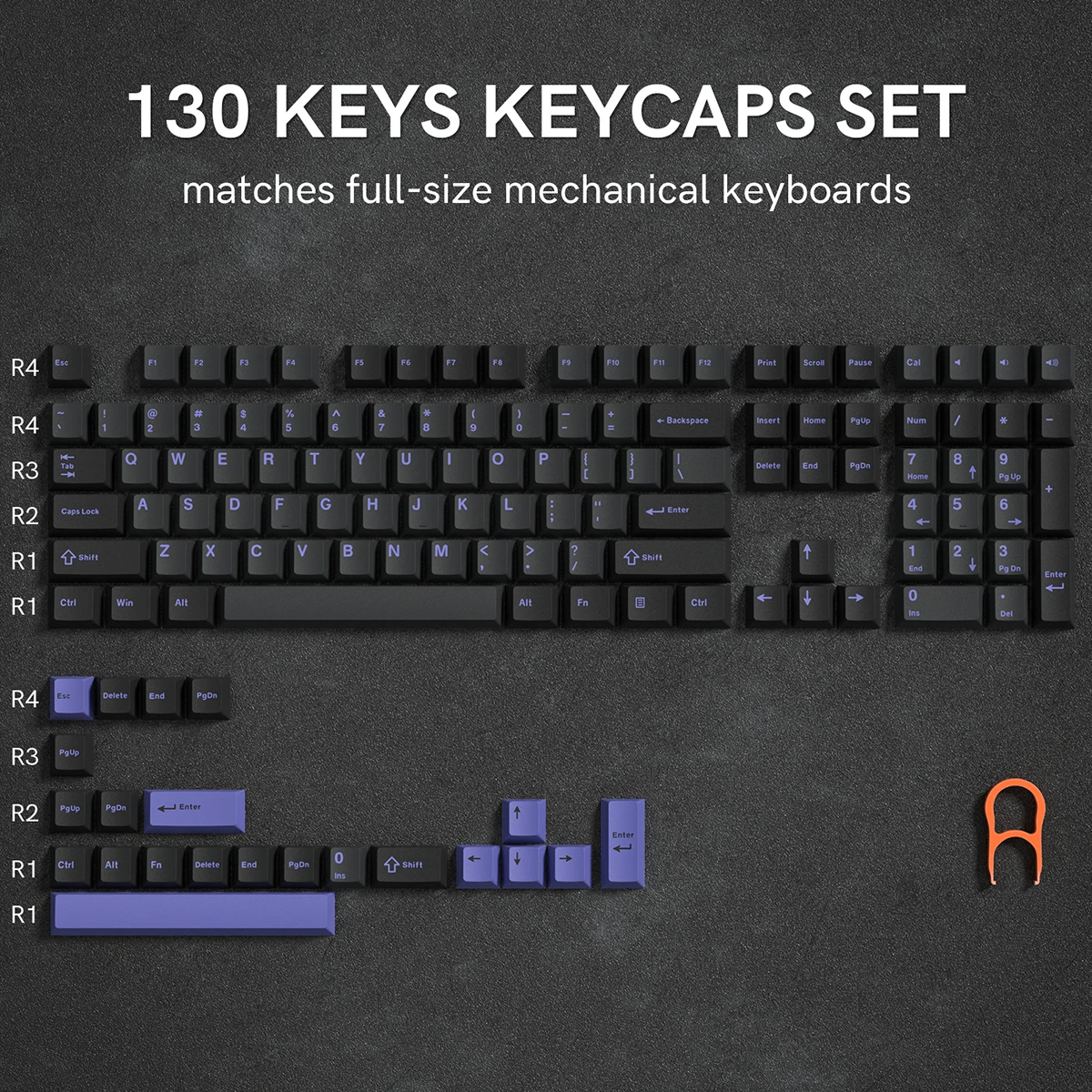 Keycapy PBT Retro 122 klawisze do klawiatury mechanicznej — profil Cherry Kolor kremowy