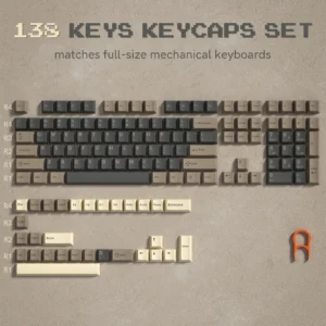Keycapy PBT Retro 122 klawisze do klawiatury mechanicznej — profil Cherry Koralowy róż