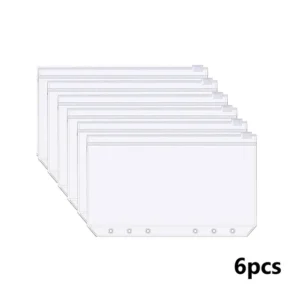 Kieszenie na segregator A6 z zamkiem - koperty budżetowe PVC Jasnozielony