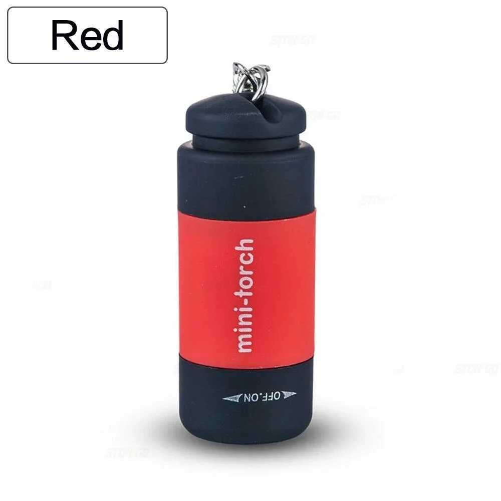 Kieszonkowa mini latarka LED na brelok USB — wodoodporna kempingowa Czerwony