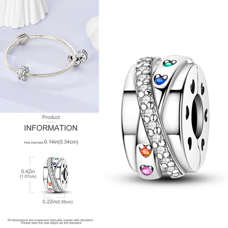 Klamra pozycjonująca charms 925 — kot, motyl, stokrotka z cyrkonami Różowy