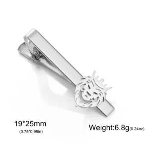 Klips do krawata lew w koronie ze stali nierdzewnej Steel
