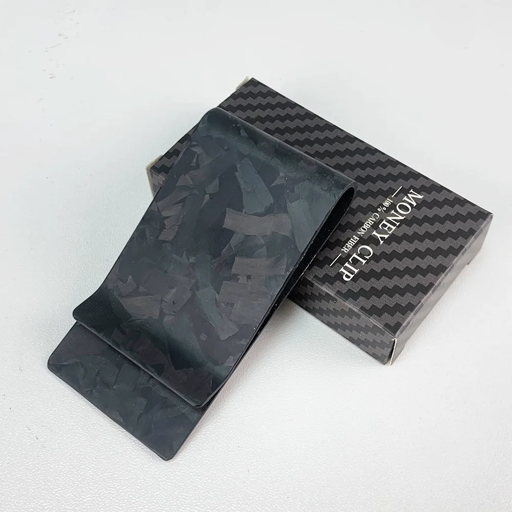 Klips na banknoty z włókna węglowego RFID slim Czarny
