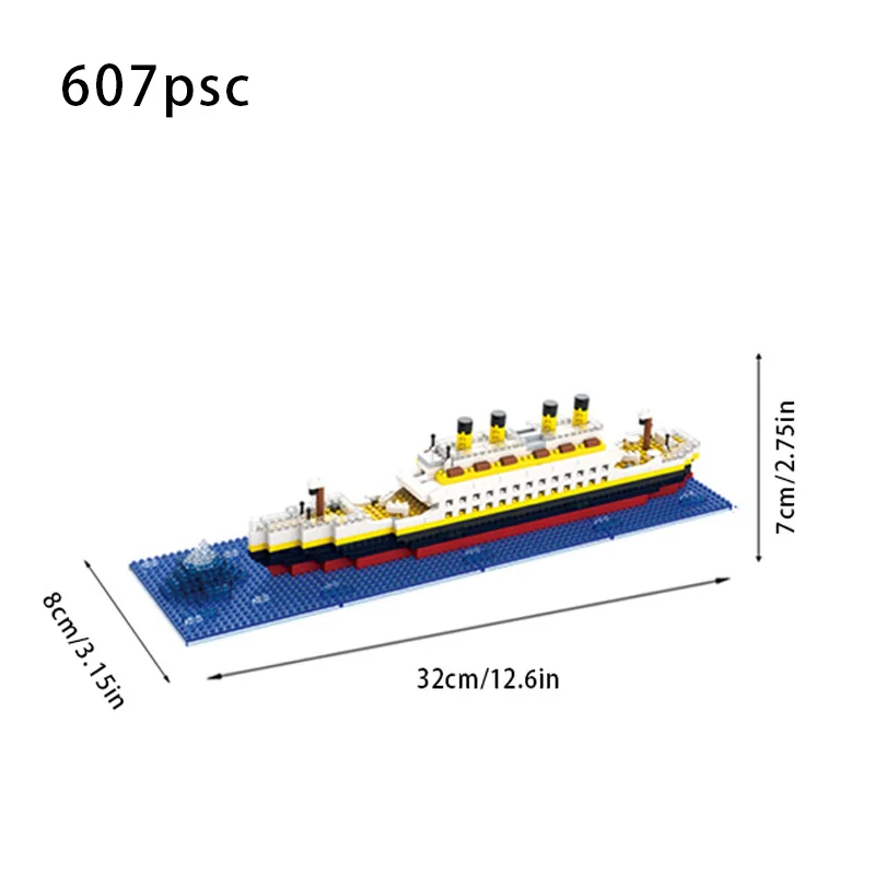 Klocki micro model statku Titanic do złożenia 607 pcs