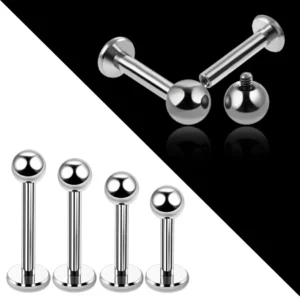 Kolczyk labret do piercingu tytanowy tragus helix Biały