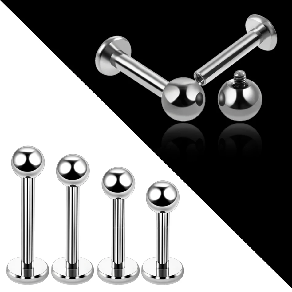 Kolczyk labret do piercingu tytanowy tragus helix Różowy