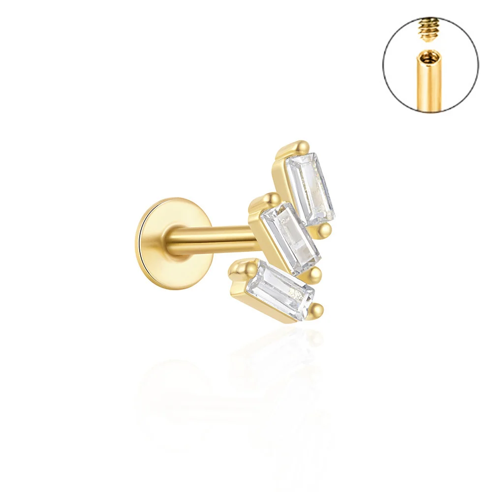 Kolczyk do piercingu chrząstki tragus helix na sztyfcie Czerwony