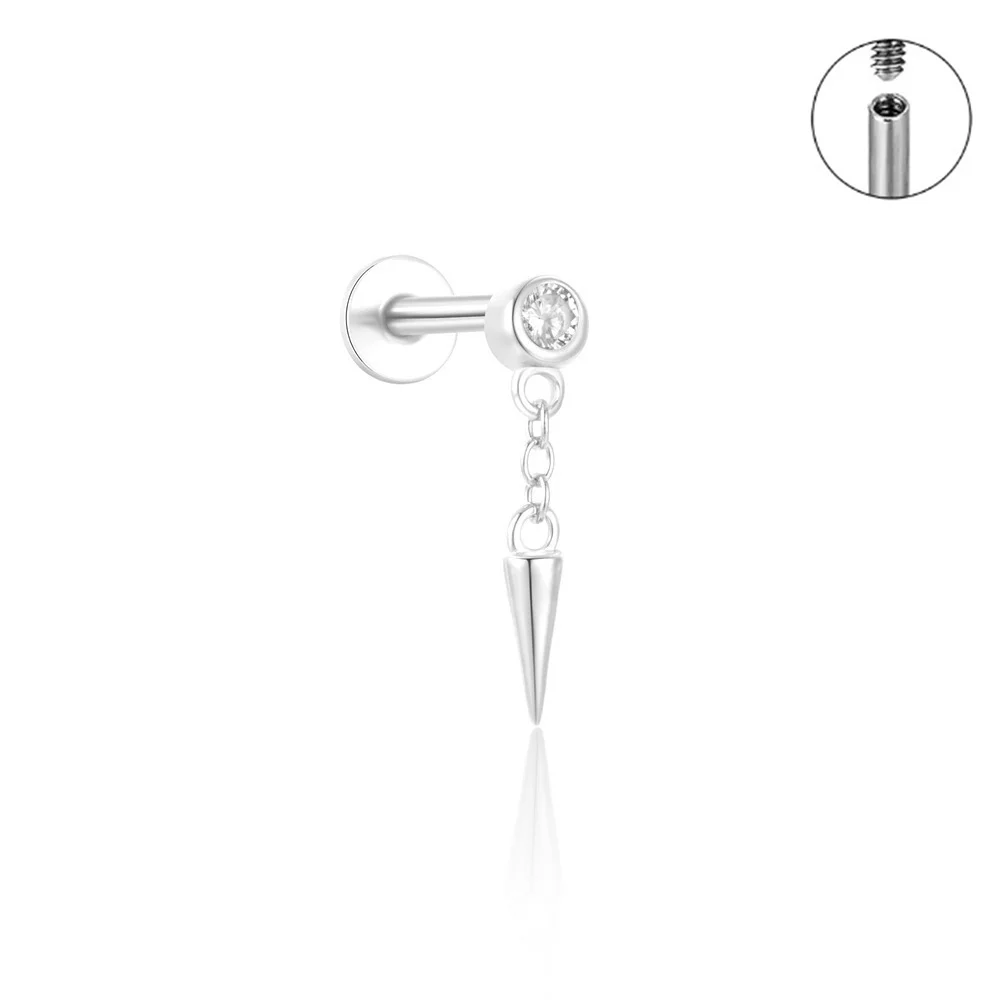 Kolczyk do piercingu chrząstki tragus helix na sztyfcie Kolor czystego złota
