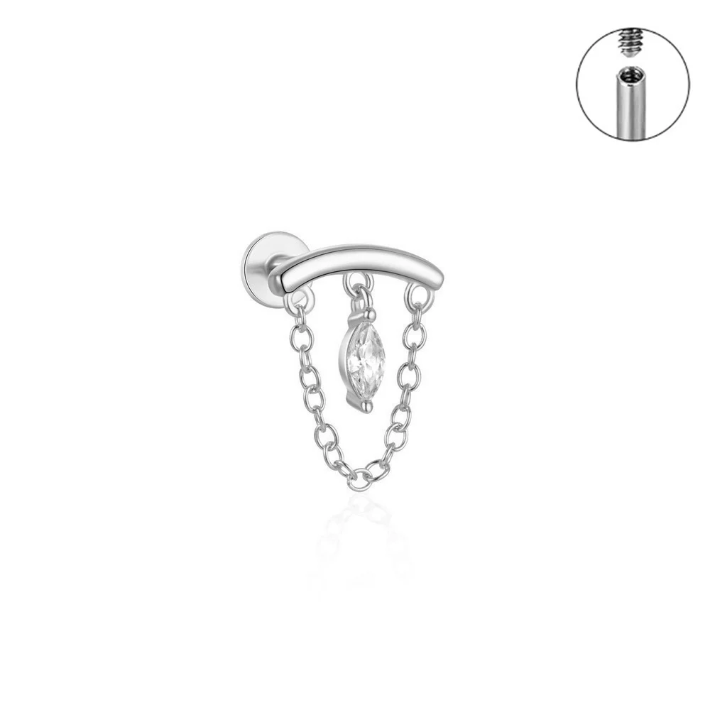 Kolczyk do piercingu chrząstki tragus helix na sztyfcie Kolor jasnożółtego złota